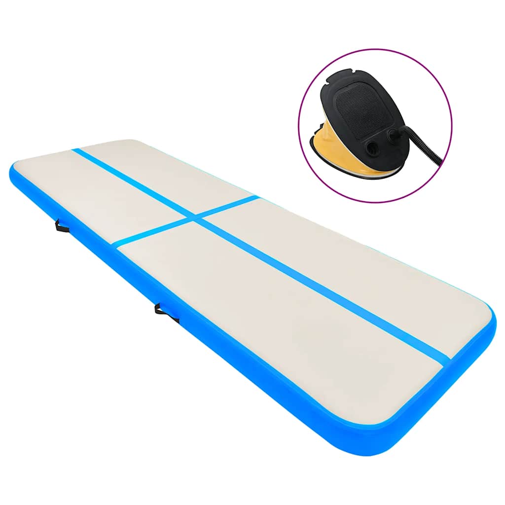 Vidaxl inflatable gymnastics mat with pump 600x100x15 cm PVC blue