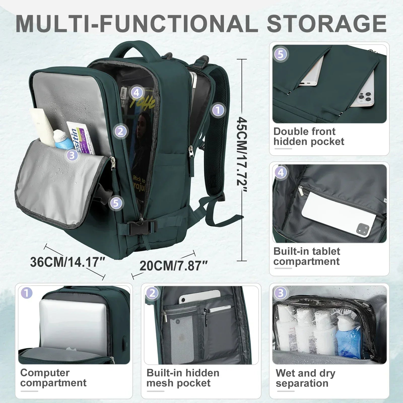 Unisex Cabin Size Travel Backpack
