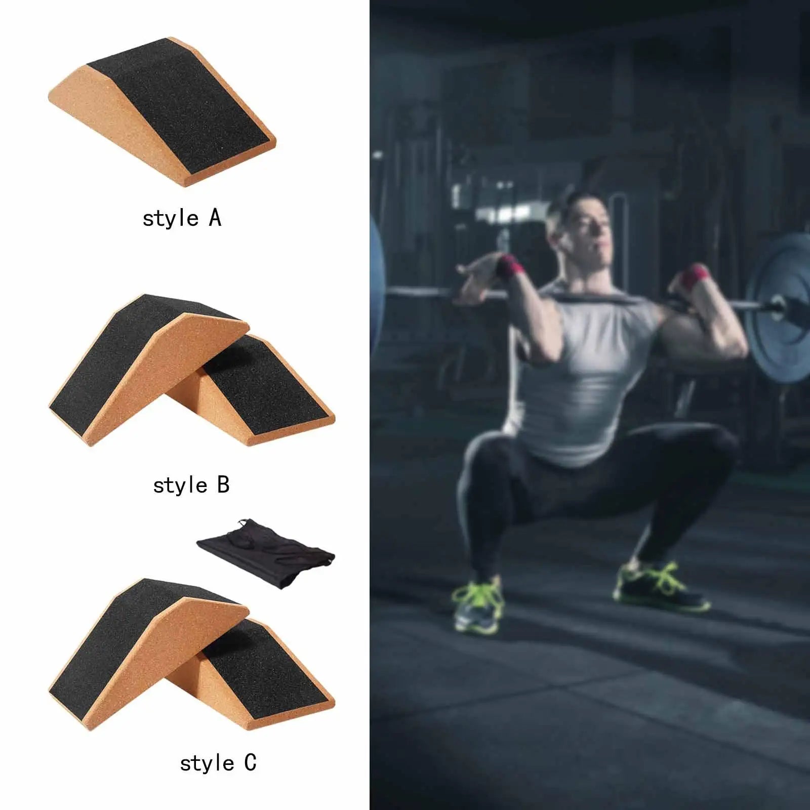 Cork Squat Wedge Yoga Block Trainer For Pilates (Brown)
