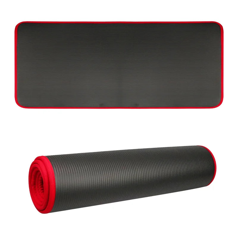 10MM Extra Thick Non-Slip NRB Yoga Mat 183x61cm Black