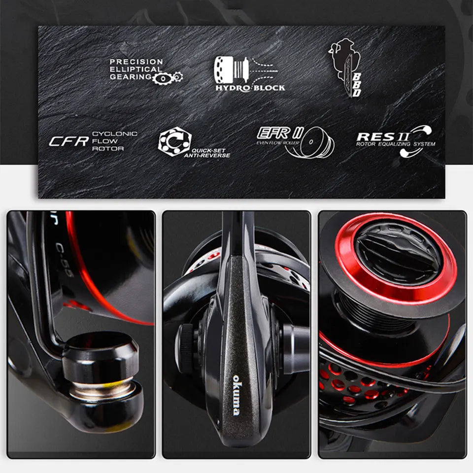 5500 Series Spinning Reel Graphite Body Black