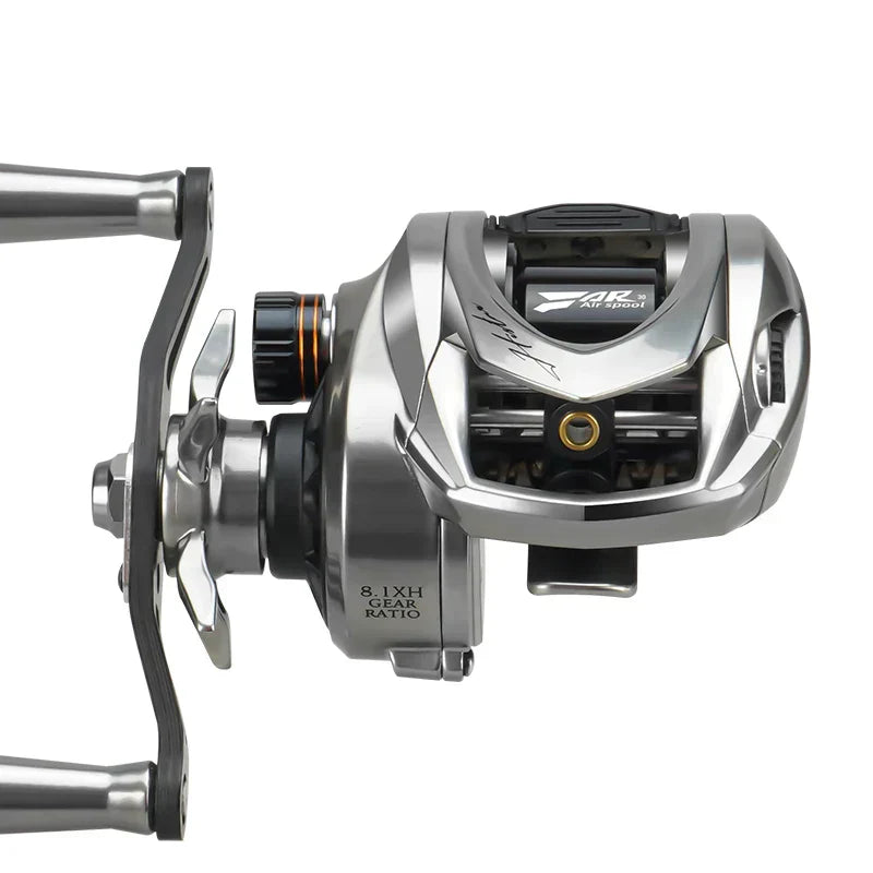 Baitcasting Fishing Reel Magnetic Braking Right Hand Silver