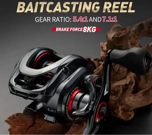 9BB Baitcasting Fishing Reel with Spare Spool Black