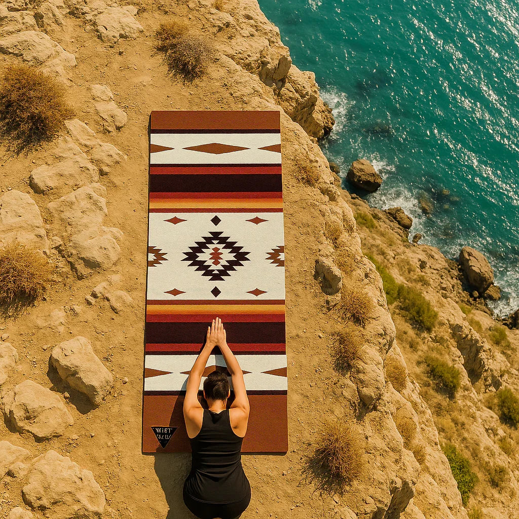 Elk Grove Yoga Mat – 6 mm Extra Thick, Double-Sided Non-Slip, Eco-Friendly PER with Earth-Tone Striped Design | Yune Yoga