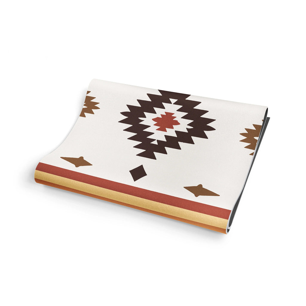 Elk Grove Yoga Mat - 6 mm Extra Thick, Double-Sided Non-Slip, Eco-Friendly PER with Earth-Tone Striped Design | Yune Yoga