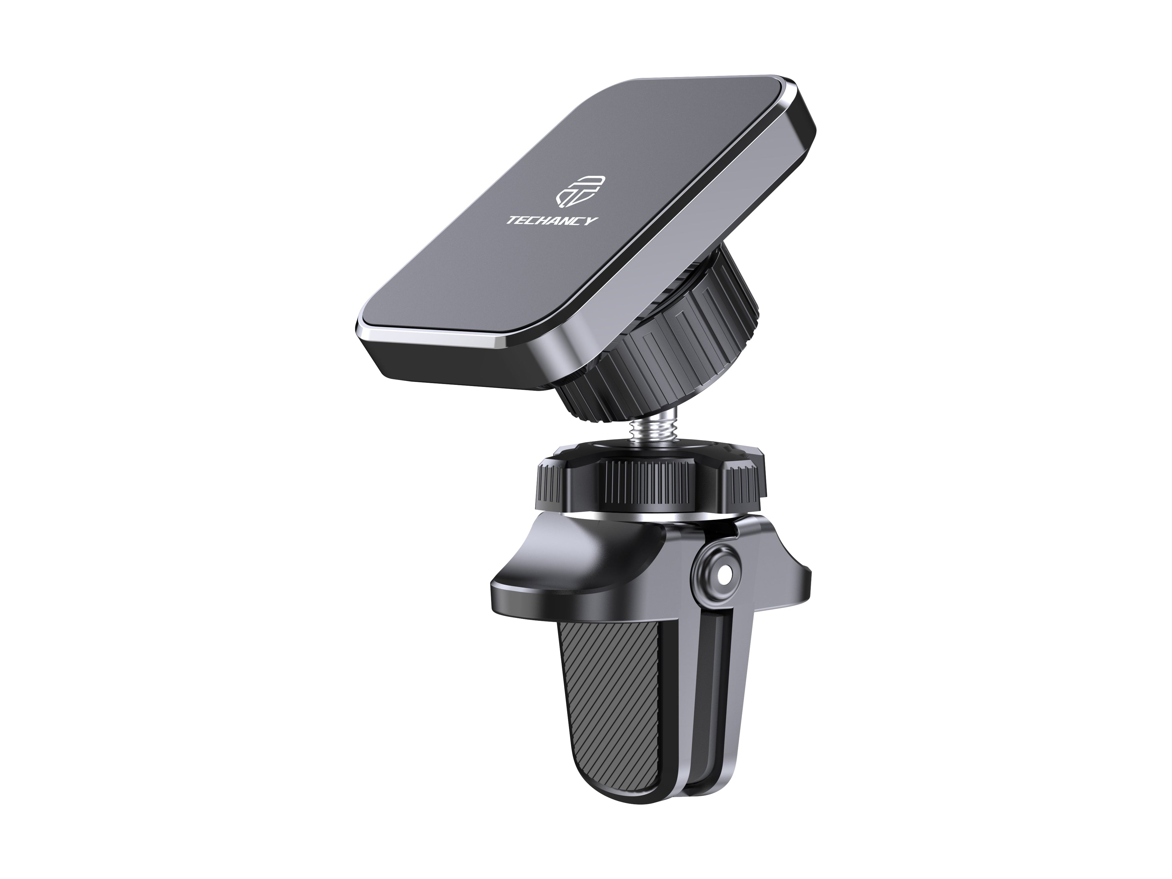 Techancy Magnetic Car Holder TI2339 Grille Mount 360 Degree Rotation 4 Strong Magnets Stable Anti-slip Black