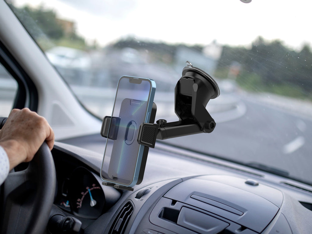 Techancy Suporte Para Telemóvel Para Automóvel Ti2300 Preto, 4,7-7,2 Polegadas, Suporte Para Ventosa, Ângulo Ajustável