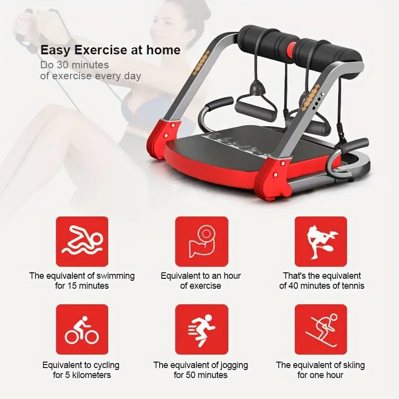 6-in-1 Abdominal Trainer with Elastic Rope